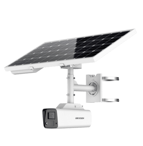 מצלמת אבטחה סולארית חוץ מבנה כולל סים LTE 4G מצלמת צינור כולל פאנל סולארי היקוויז'ן IP רשת צבע מלא ביום ובלילה אינפרא HikVision DS-2XS6A47G1-LS/C36S80 2560x1440 4MegaPixel 2.8mm ColorVu Fixed Bullet Solar Power 4G Network Camera Kit